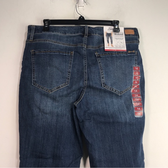Seven7 Weekend Slim Fit Distressed Jean, Size 14 - Dark Blue Women's - Picture 6 of 9